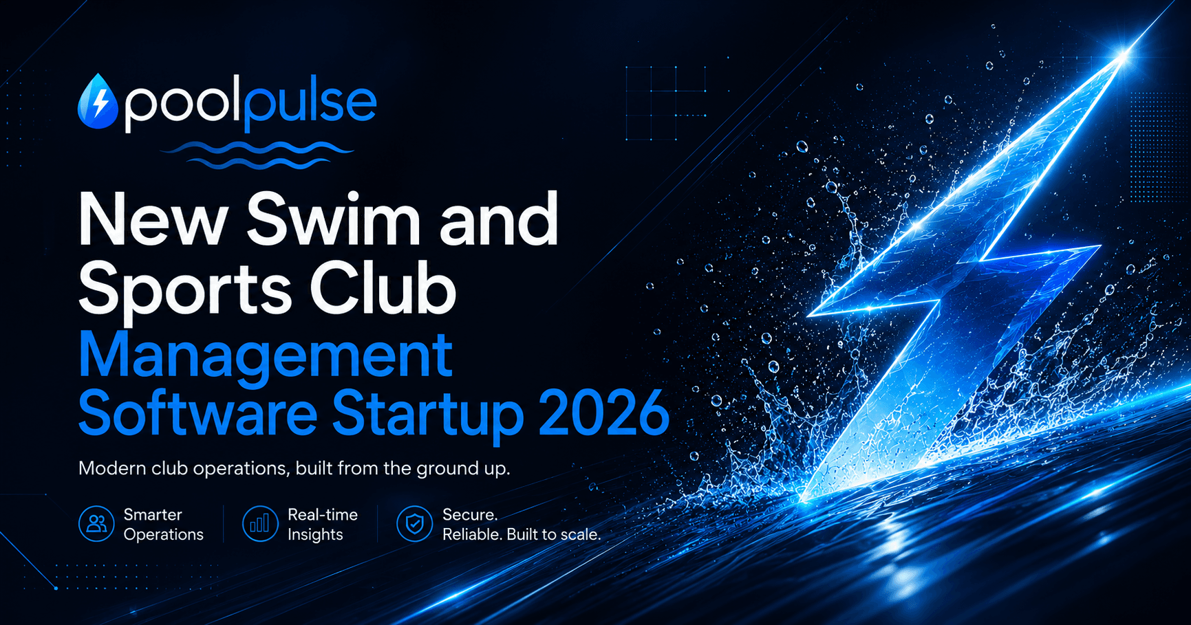 Modern PoolPulse swim and sports club management software dashboard with a clean poolside design